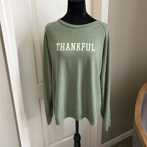 Olive 'Thankful' Women's Crew Neck Sweater